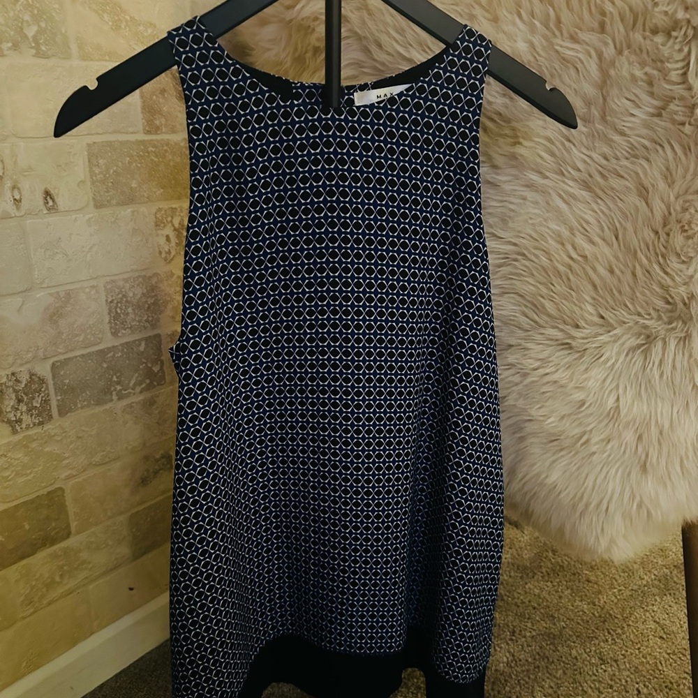 Max Studio Navy and White Camisole